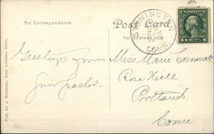 Stonington CT West Breakwater Lighthouse c1910 Postcard