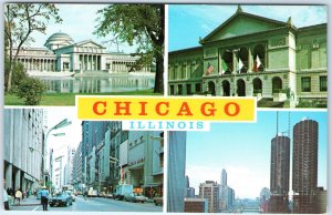 c1970s Chicago, IL Downtown Museum Apartment Construction Collage Chrome PC A318