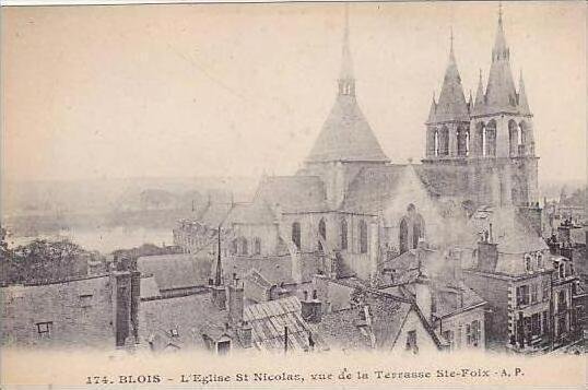 France Blois L'Eglise St Nicolas vue de la Terrasse Ste-Foix