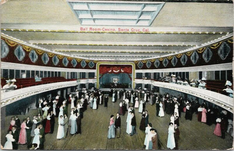 Santa Cruz CA Ball Room Casino California Unused Newman Postcard F7