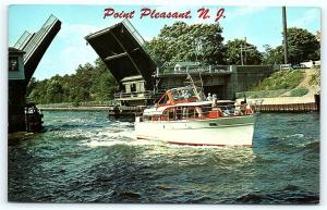 Postcard NJ Point Pleasant Draw Bridge in Manasquan Belmar Canal E15