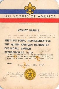 Approx. Size: 2.5 x 4 Boy Scouts of America Wesley Harris Late 1800's Tradeca...