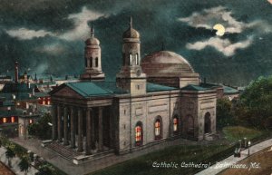 Vintage Postcard 1907 View of The Catholic Cathedral Baltimore Maryland MD