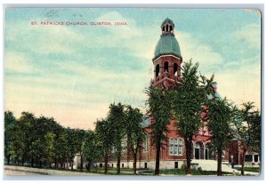 Clinton Iowa IA Postcard St. Patrick's Church Exterior Trees Scene 1910 Antique