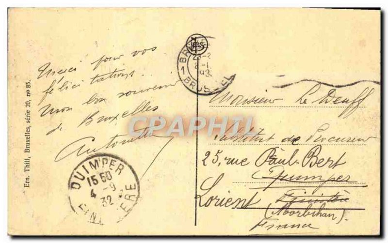 Old Postcard From Brussels Faobourg St Giles View socket tower of & # Communa...