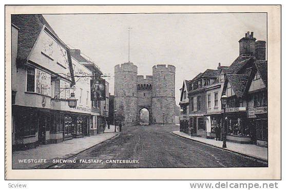 Westgate Shewing Falstaff, Canterbury (Kent), England, UK, 1910-1920s