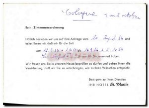 Letter Hotel Restaurant St Martin