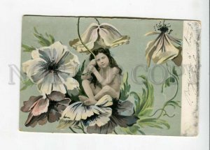 3158077 Girl FAIRY w/ Flowers COLLAGE Vintage Color PC