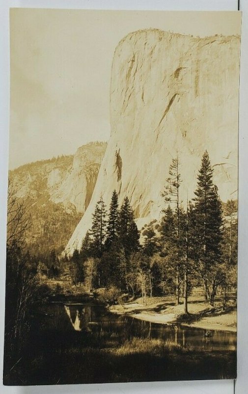 Rppc Beautiful Scenery Waters Below Mountain Real Photo c1930 Postcard O20 