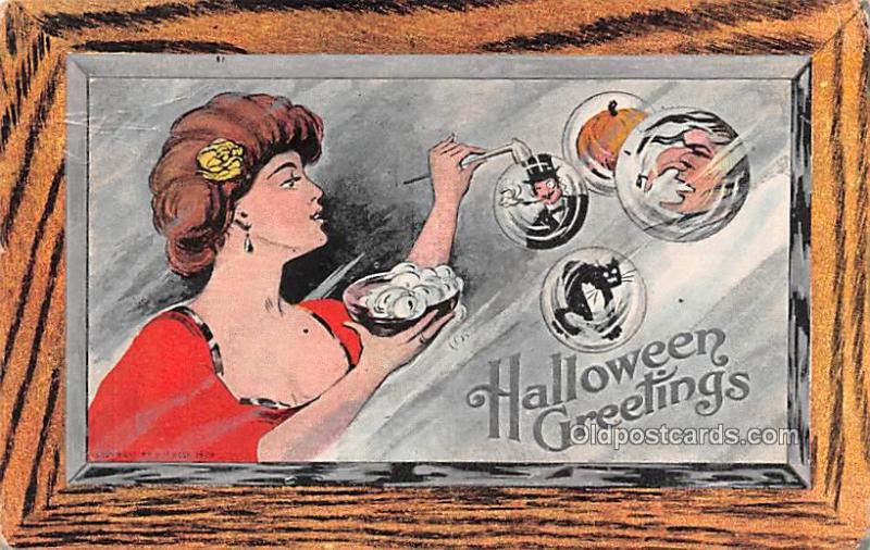 Halloween 1910 Missing Stamp light crease left edge