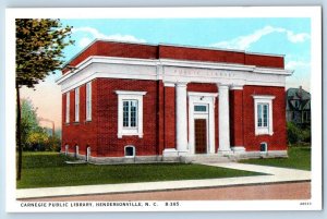 Hendersonville North Carolina NC Postcard Carnegie Public Library Building 1920