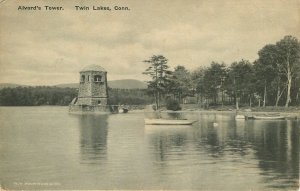 Alvord’s Tower, Twin Lakes, Connecticut Vintage RPPC Postcard