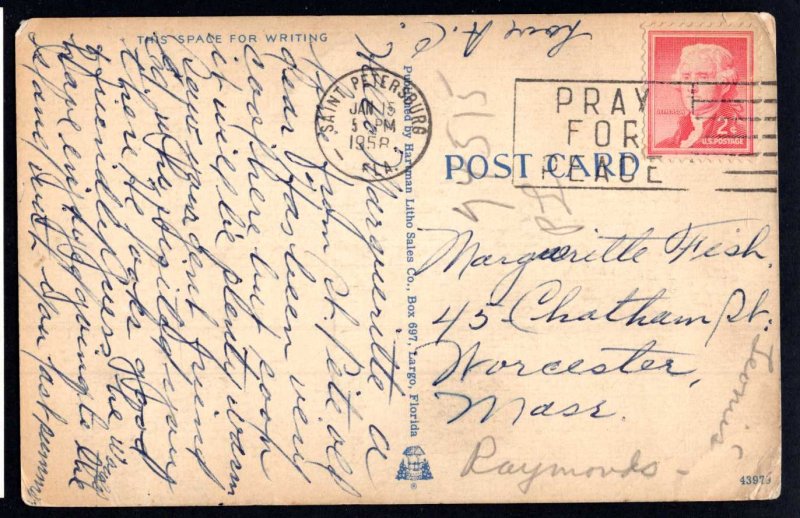 Florida ST. PETERSBURG Mid-Winter Bathing, SPA Beach pm1958 - Linen