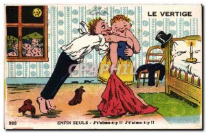 Humor - Illustration - The Vertigo - Happy Couple - Old Postcard