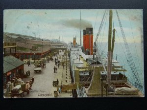 Merseyside LIVERPOOL Landing Stage / Steam Ships c1904 Postcard by Hartmann