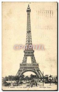 Old Postcard Paris Eiffel Tower