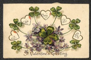 TO THE ONE I LOVE VALENTINE HOLIDAY MECHANICAL SPINNER POSTCARD (c. 1910)