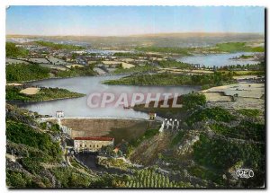 Modern Postcard Picturesque Creuse Dam and Lake Eguzon Aerial view