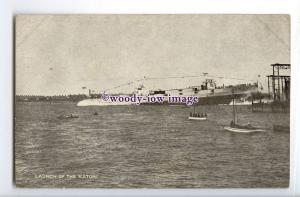 na5687 - Launch of Japanese Navy Warship - Katori in 1905 - postcard