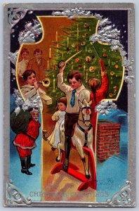 K18/ Santa Claus Merry Christmas Postcard Jolly 180