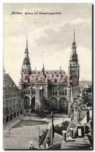 Old Postcard Aachen Aachen Rathaus chapel began Verwaltungsgebäude