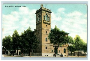 C.1910 Post Office Downtown Meridian Mississippi Vintage Postcard P109