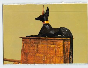 Postcard Form of God Anubis on a Shrine The Egyptian Museum Cairo Egypt