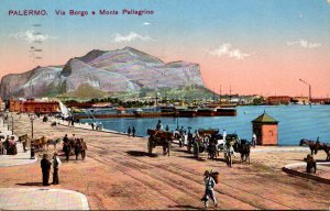 Italy Palermo Via Borgo e Monte Pellegrino 1930