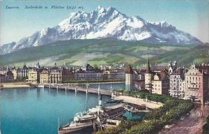 Switzerland Luzern Seebruecke und Pilatus