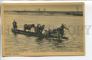 461115 Poland Belarus Polissya Polesie boat crossing Vintage postcard