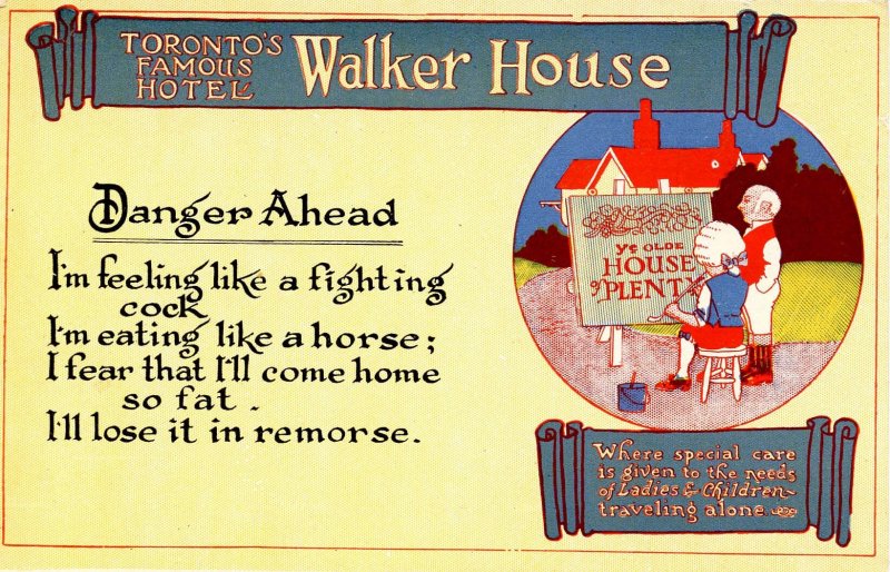 Canada - ON, Toronto. Walker House Hotel Advertisement