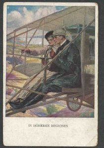 Ca 1915 PPC* VINTAGE AUSTRIAN EARLY AIRPLANE GREETING CARD IN HIGHER REGIONS