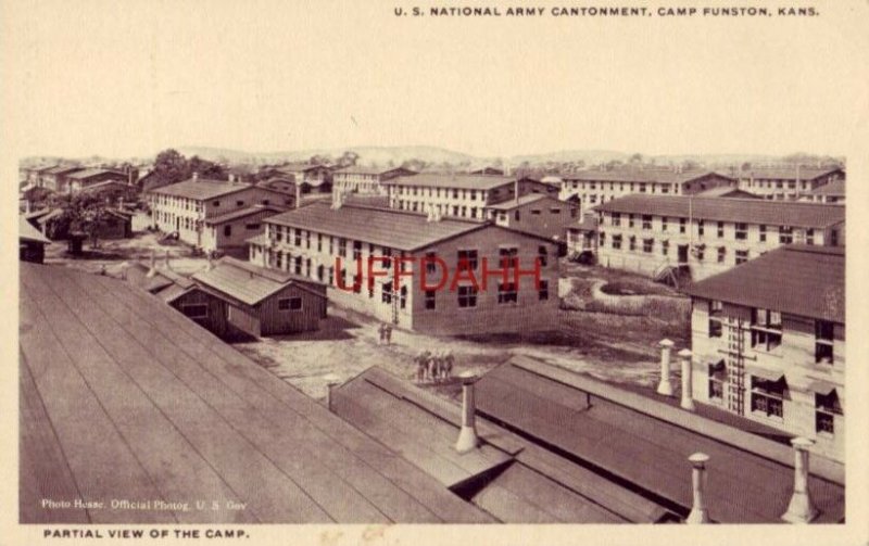 U.S. NATIONAL ARMY CANTONMENT, CAMP FUNSTON, KS partial view of camp Photo Hesse