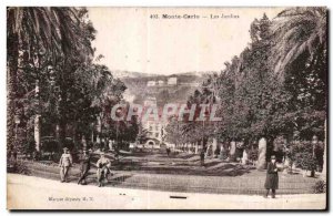 Old Postcard Monte Carlo Gardens