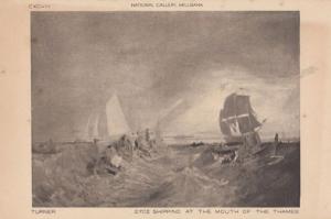 Thames Shipping Disaster On Waves Mouth London River Antique Painting Postcard