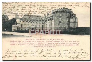 Old Postcard Chateau de Rambouillet Facade of Entree