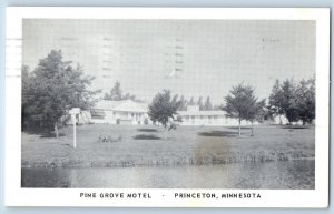 Princeton Minnesota Postcard Pine Grove Motel General View Building Trees 1969