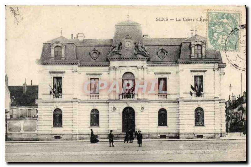 Old Postcard Bank Caisse d & # 39Epargne Sens