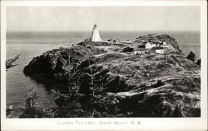 Grand Manan NB New Brunswick Swallow Tail Lighthouse Real Photo Postcard