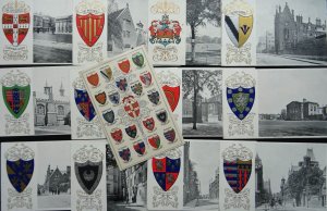 13 x Cambridge University Collection COLLEGES & HERALDIC ARMS c1905 Postcard