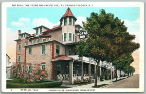 WILDWOOD BY-THE-SEA NJ ROYAL INN YOUNG & PACIFIC AVE. ANTIQUE POSTCARD