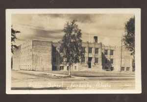 RPPC FAIRBANKS ALASKA PUBLIC SCHOOL BUILDING VINTAGE REAL PHOTO POSTCARD