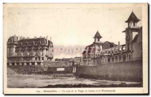 Old Postcard Granville A corner of Beach Casino and Normandy