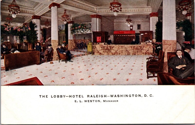 Postcard The Lobby at Hotel Raleigh in Washington, D.C.