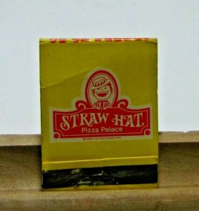 Straw Hat Pizza Palace People Pleasin' Pizza Vintage Matchbook Cover