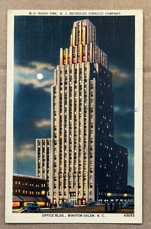 1939 USED LINEN PC - R. J. REYNOLDS TOBACCO COMPANY BLDG., WINSTON-SALEM, N.C.