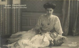 German Royalty RPPC No.1923, Crown Princess Cecilie & Youngest Baby Son