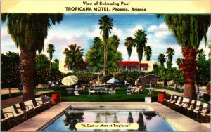 Linen Postcard Tropicana Motel 3901 E. Van Buren in Phoenix, Arizona