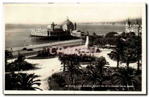 Nice Old Postcard The Albert 1er gardens and the casino pier