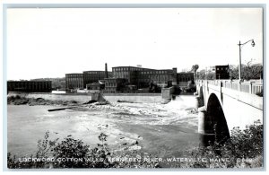 c1950's Lockwood Cotton Mills Kennebeck River Waterville ME RPPC Photo Postcard